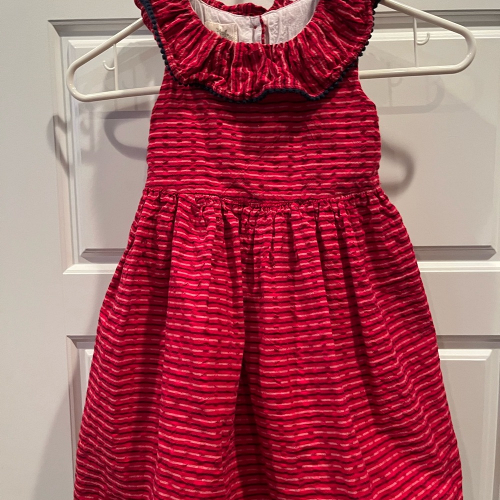 Laura Ashley Red Ruffled Tiered Sundress